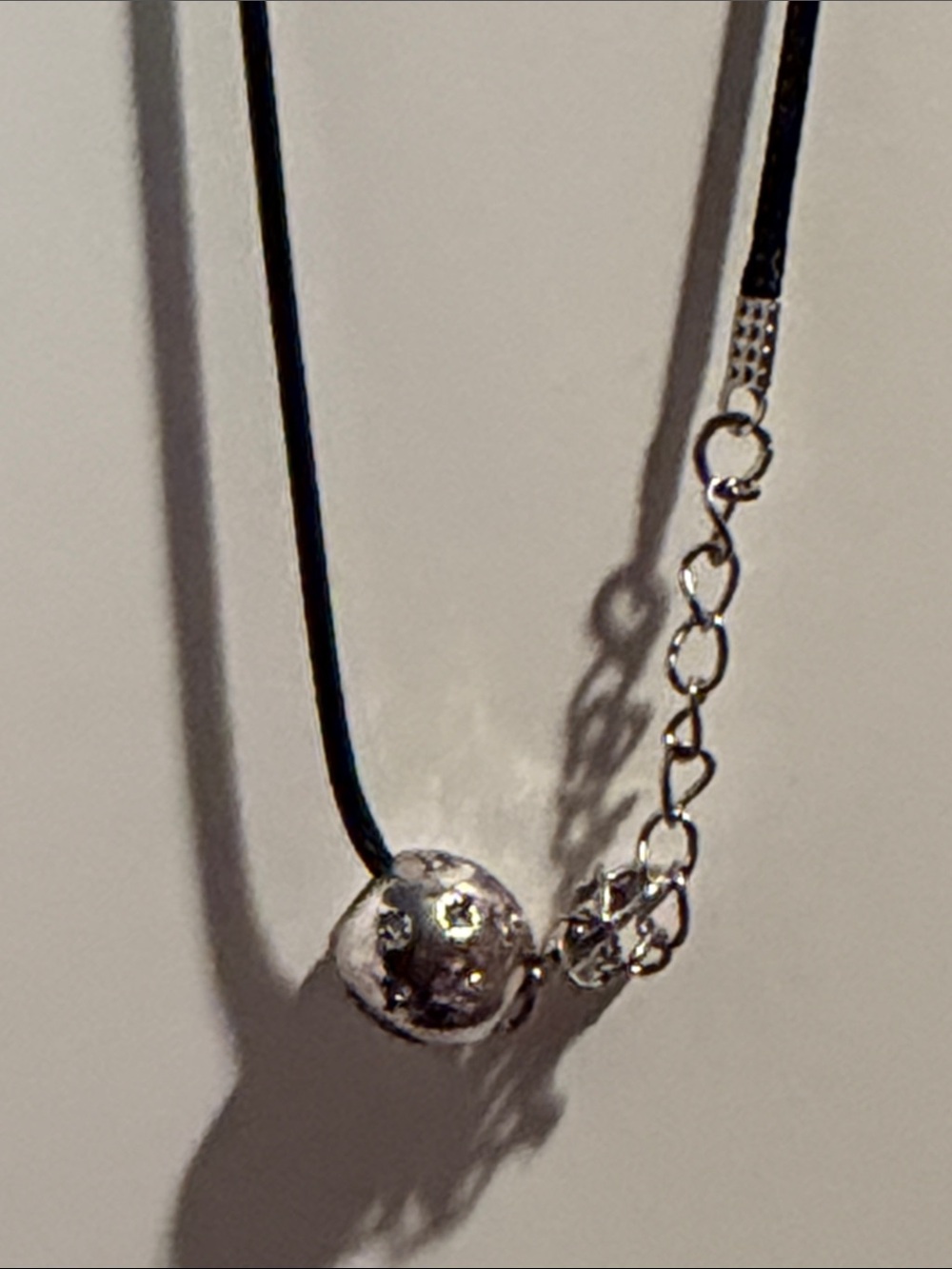 Sterling Silver Polished Bead Necklace - Silver Disneyland bead